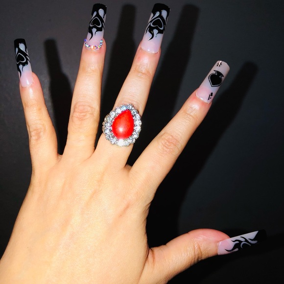 BEAUTIFUL BIG GEM RHINESTONE RINGS NEW🔥 - Picture 13 of 15